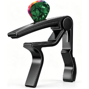 Guitar Capo, Black Capo, Pick Holder on Capo for Acoustic Electric Guitar,Ukulele,Mandolin,Banjo (Black) in Kuwait