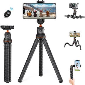 K&F Concept Camera Tripod, Versatile Mini Flexible Phone Stand with Bluetooth Remote,Phone Holder,3kg Load Capacity for Phone and Camera in Kuwait