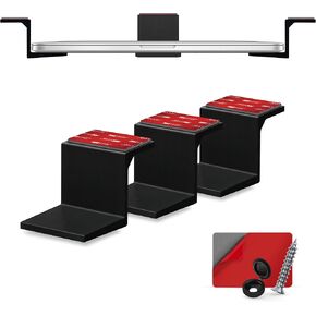 BRAINWAVZ Transparent Under Desk Laptop Holder Mount with Adhesive & Screw in, Devices Upto 1.8" Thick for Laptops, Macbooks, Surface, Cable Box, Routers, Keyboard, Modems, Network Switch & More in Kuwait