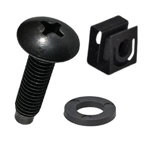 RackGold® Black 10-32 Slide-on Cage Nut & Screws w/Washers 25-Pack - USA Made in Kuwait