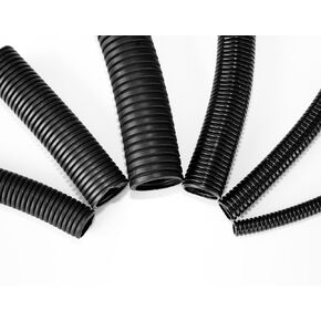 3/4" Wire Loom Non-Slit Polyethylene Corrugated Flexible Innerduct Conduit - 100 Feet - Black in Kuwait
