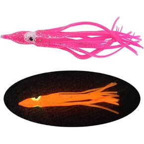 Squid Skirts Fishing Saltwater Glow Trolling Squid Swimbait Lures Luminous Octopus Skirts Soft Plastic Fishing Bait for Bass Salmon Trout 1.96in,3.54in,4.33in Pack of 20 in Kuwait