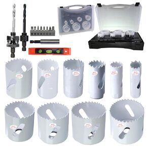 5/8 to 2, 2-1/2" HSS Bi Metal Hole Saw Kit for Wood Drywall Plastic Aluminum Mild Steel Iron Metal Stainless Steel 9pcs Heavy Duty Hole Saw Bit in Kuwait