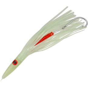 9 inches/12 inches Green Machine Style Squid Skirts Saltwater Trolling Lures Rigged with Circle Hooks,Big Game lures for Wahoo,Tuna,Marlin,Dolphin Green/Glow in Kuwait