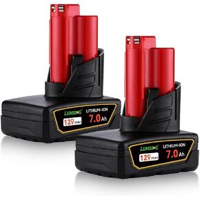 2Pack Replacement for Milwaukee M-12 Battery 7.0Ah, Compatible with Milwaukee 12V Battery, Cordless Tool Batteries 48-11-2420 48-11-2401 48-11-2402 48-11-2440 in Kuwait