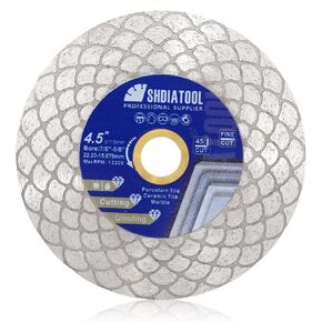 SHDIATOOL Diamond Saw Blade 4-1/2-Inch,Tile Cutting Disc,Cut-Off Wheel Grinding Cutter for Porcelain Ceramic Tile Granite Marble Stone 115mm in Kuwait