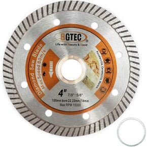 BGTEC Diamond Tile Blade,1pc 7" Super Thin Turbo Rim Concrete Porcelain Saw Blade with 7/8" Arbor for Cutting Porcelain Tile Ceramic Granite Marble Hard Material Cutting Disc in Kuwait