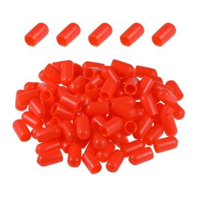 DMiotech 100 Pack 3/8" ID Red Screw Thread Protectors Rubber End Caps Bolt Covers for Screw Bolt Furniture Pipe in Kuwait