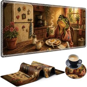 3Pcs Mouse Pad Set, Cherry Blossom Landscape Large Gaming Mouse Pad with Stitched Edge, Ergonomic Memory Foam Keyboard Wrist Support and Mouse Wrist Rest Cushion, Pain Relief Non-Slip Desk Pad Combo in Kuwait