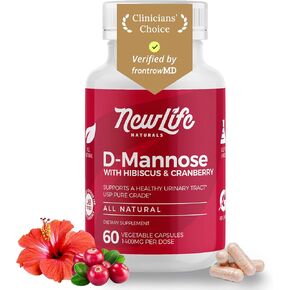 NewLife Naturals D Mannose Capsules Cranberry Supplement UTI Urinary Tract Infection 1000Mg Dmannose 60 Powder Capsules in Kuwait