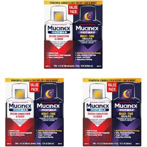 Mucinex Nightshift Cold & Flu Liquid That Relieves Fever/Sneezing/Sore Throat/Runny Nose and Cough, 6 Fl Oz (Pack of 1) in Kuwait