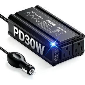 عاكس فانسوت 300 واط، عاكس طاقة السيارة مع 2 تيار متردد و3.4 أمبير USB مزدوج، محول مخرج السيارة لضاغط الهواء وأجهزة الكمبيوتر المحمولة in Kuwait