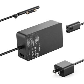 65W Laptop Charger Replacement for Microsoft Surface Pro 3 4 5 6 7 8 X Power Adapter,Surface Laptop 1 2 3,Compatible for Both Microsoft Surface Book Laptop/Tablet,Works with 65W&44W&36W&24W in Kuwait