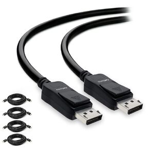 AmSecu Display Cable to Display Cable 1.2, 2 Pack, 6ft Cable for Computer Monitor with Latch & Release Button, Up to 4K @ 60hz, 1440p @ 144Hz, 1080p @ 240Hz Streaming & Gaming Monitor Resolution in Kuwait