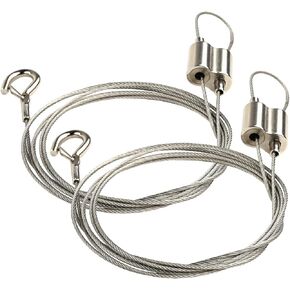 Vigtayue 39.4" Safety Cable Black Coated Stainless Steel Security Cable with Carabiner Lock, 110lb Safety Rope for DJ Stage Light LED Par Light Moving Head Light Bicycle Luggage(4 PCS) in Kuwait