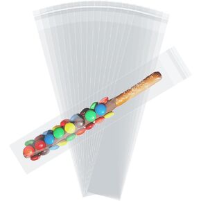 Morepack Self Sealing Cellophane Bags,2x10 Inches 100 Pcs Clear Pretzel Rod Bags, Resealable Bag for Packaging ICY Candy Popsicle,Gifts, Favors, Products in Kuwait
