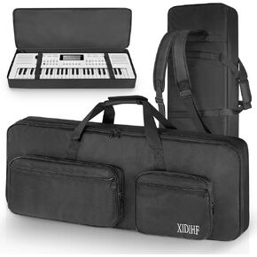 61 Key Piano Keyboard Case Bag 40.6''x6.1''x17'',Portable Padded Keyboard Gig Bag with Handles and Adjustable Backpack Straps with 4-Pocket for Keyboard Accessaries (Black) in Kuwait
