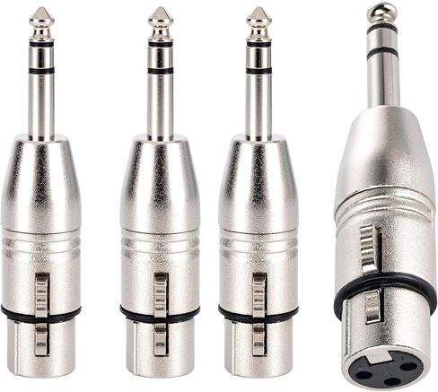 4-Pack XLR Male to 1/4" TRS Adapter, Balanced Female XLR to Quarter Inch 6.35mm Male Adapters in Kuwait