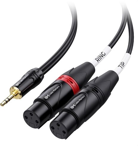Cable Matters 3.5mm 1/8 Inch TRS to 2 XLR Cable 10 ft, Male to Female Aux to Dual XLR Breakout Cable in Kuwait