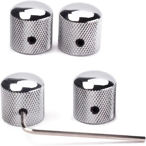 Pack of 4pcs Brass Dome Knob Volume Tone Control Knobs for Electric Guitar Bass Screw Type (Gold) in Kuwait