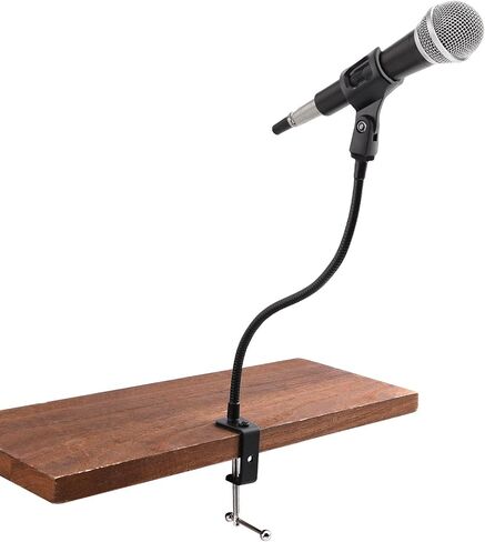Saycker 360 Degree Flexible Gooseneck Microphone Stand Adjustable Desk Mic Boom Arm Stand with Clip(Black) in Kuwait