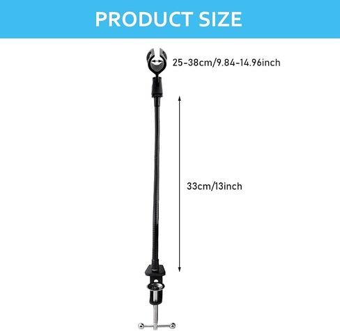 Saycker 360 Degree Flexible Gooseneck Microphone Stand Adjustable Desk Mic Boom Arm Stand with Clip(Black) in Kuwait