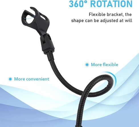 Saycker 360 Degree Flexible Gooseneck Microphone Stand Adjustable Desk Mic Boom Arm Stand with Clip(Black) in Kuwait