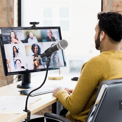 Saycker 360 Degree Flexible Gooseneck Microphone Stand Adjustable Desk Mic Boom Arm Stand with Clip(Black) in Kuwait