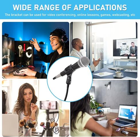 Saycker 360 Degree Flexible Gooseneck Microphone Stand Adjustable Desk Mic Boom Arm Stand with Clip(Black) in Kuwait