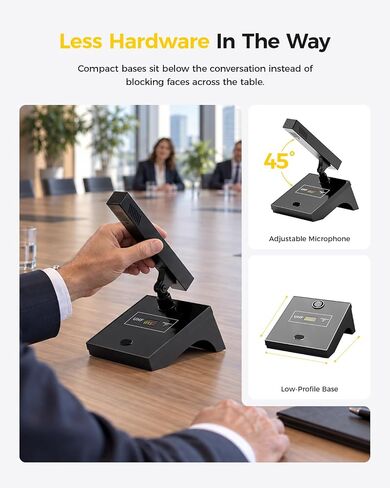 XTUGA YT8 UHF 8 Channel Desktop Gooseneck Microphone System Conference Mics Super-Low Background Noise for Large Conferences, Public Speaking in Kuwait
