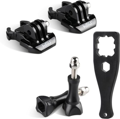 HSU Quick Release Buckle Clip Basic Base Mount, Long Thumb Screw Accessory Kit for GoPro Hero 12 11 10 9 8 7 6 5 4 3+ 3 AKASO Campark and Other Action Cameras (4 Pack, Black) in Kuwait