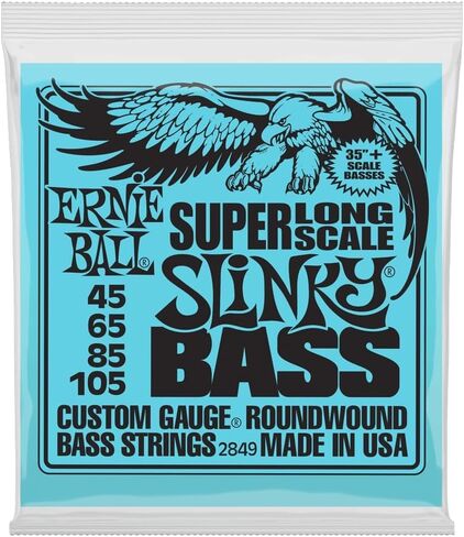 Ernie Ball 5-String Super Long Scale Slinky Nickel Wound Bass Guitar Strings, 45-130 Gauge (P02850) in Kuwait