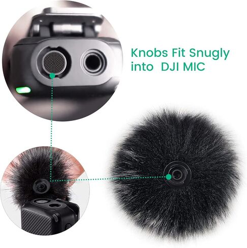 Microphone Windscreen Wind Muff Compatible with DJI MIC Wireless Lavalier Microphone,Furry Cover(2-Pack) in Kuwait
