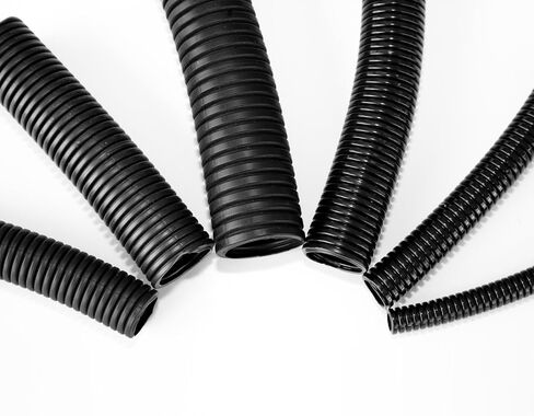 3/4" Wire Loom Non-Slit Polyethylene Corrugated Flexible Innerduct Conduit - 100 Feet - Black in Kuwait