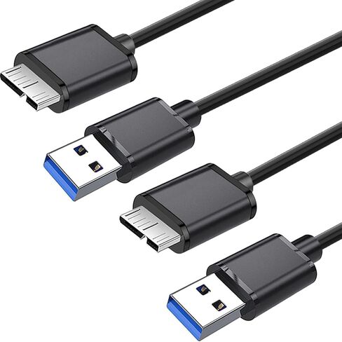 كابل Micro USB 3.0 بطول 3.3 قدم USB 3.0 A إلى Micro B متوافق مع الكاميرا، محرك الأقراص الصلبة الخارجي Seagate، WD Western Digital My Passport ومحركات الأقراص الصلبة Elements in Kuwait