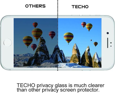 TECHO Privacy Screen Protector for iPhone SE 2022/2020 iPhone 8 7 6s 6, Anti Spy 9H Tempered Glass, Edge to Edge Full Cover Screen Protector [Anti-Fingerprint] [Bubble Free] [Full Coverage] (Black) in Kuwait
