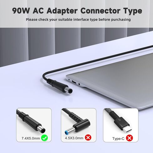90W 65W Latitude Charger for Dell Latitude E6220 E6230 E6320 E6330 E6400 E6410 E6420 E6430 E6440 E6500 E6510 E6520 E6530 E6540 E7240 E7250 E7440 E7450 5480 5580 7280 7480 7390 7490 Laptop Power Cord in Kuwait