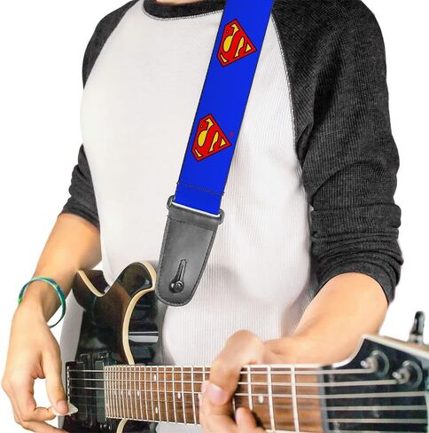 Buckle-Down DC Comics Guitar Strap, Superman Shield Blue, 2 Inches Wide in Kuwait