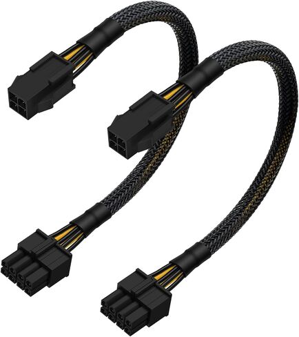 (2-Pack) 4 Pin to 8 Pin CPU Power Adapter, ATX 4 Pin Female to Motherboard CPU 8 Pin (4+4 Detachable) Converter Extension Sleeved Cable for Power Supply with ATX 4 Pin Port 13-inch(34cm) in Kuwait