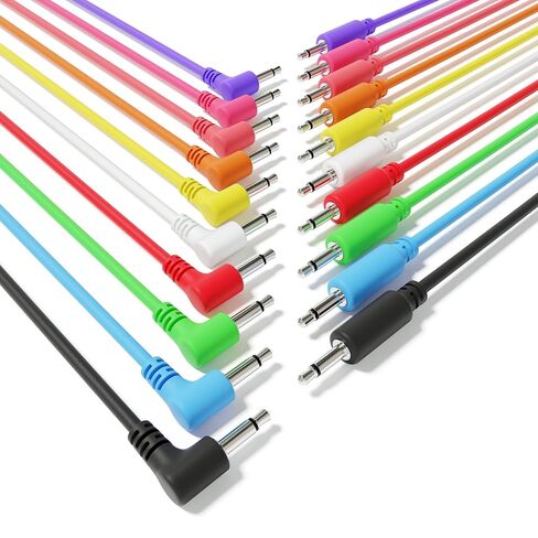 Hybrid Mono Modular Patch Cables - TS 3.5mm 1/8" - Eurorack Synth Synthesizer [13-Pack | 180 cm - 70.87"] in Kuwait