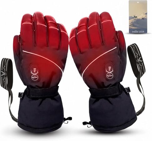 Electric Heated Gloves for Men & Women, Waterproof & Windproof Ski Gloves Rechargeable Battery Gloves with Touchscreen Three Heat Settings Thermal Gloves for Cold Weather Snowboarding Shovel Snow in Kuwait