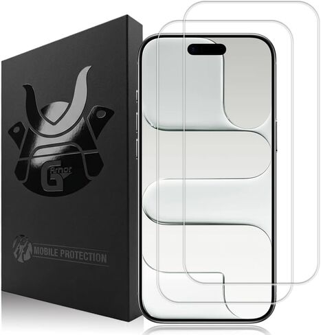 G-Armor 2 Pack Screen Protector for iPhone 14, 13 and 13 Pro (Not for 14 Pro) - Tempered Glass Screen Saver, Phone Case Friendly, Lifetime Replacement, Protective Screen Cover for 6.1 Inch iPhones in Kuwait