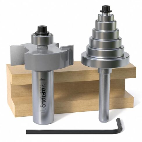 Professional Rabbet Router Bit Set 1/4 Shank 1pcs with 6 Interchangeable and Adjustable Bearings for Multi Depths Cutter 1/8", 1/4", 5/16", 3/8", 7/16", 1/2", for Woodworking in Kuwait