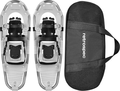 Retrospec Drifter Snowshoes for Women & Men - Lightweight Aluminum Frame Snow Shoes with Double Ratchet Binding System, Heel Lifts & Carry Bag for All Terrain Hiking & Winter Sports in Kuwait