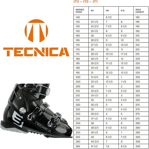 Tecnica Junior JT3 3-Buckle Soft Warm Functional Comfortable Alpine All Mountain Freeride Race Ski Boots in Kuwait