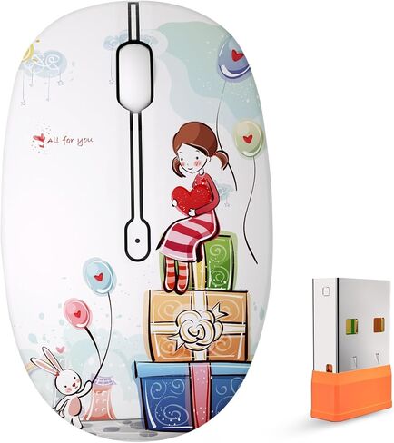 FMOUSE Cute Cartoon Silent Wireless Mouse, Dual Mode Bluetooth & USB 2.4G in Kuwait