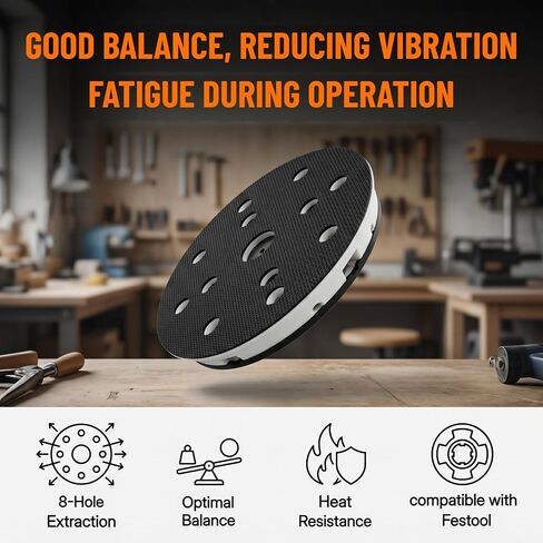 2023 Upgrade 492280 ETS 125 Eq Jetstream Sanding Pad Replace Soft,5 inches,8 Holes,Compatible with festool ES 125,ETS125, ETSC 125,Pro 5 ltd Random Orbit Finish Sanders 3-Year Warranty in Kuwait