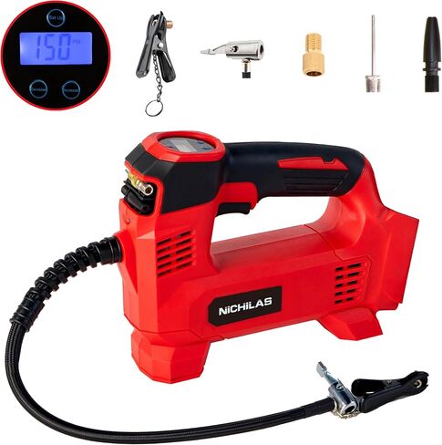 Tire Inflator for Milwaukee M18 Battery Auto Portable Air Compressor Pump with LCD Screen Fixed Value Setting for Car, Motorcycles, Bikes, Balls (No Battery) in Kuwait