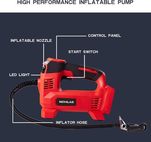 Tire Inflator for Milwaukee M18 Battery Auto Portable Air Compressor Pump with LCD Screen Fixed Value Setting for Car, Motorcycles, Bikes, Balls (No Battery) in Kuwait