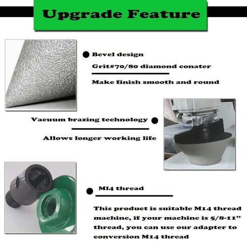 Mgtgbao 35mm Black Diamond Beveling Chamfer Bit, 1-3/8" Diamond Countersink Drill Bits with M14 Thread for enlarging, polishing and Bevelling Granite Marble Tiles The exsit Holes Enlarging Polishing in Kuwait